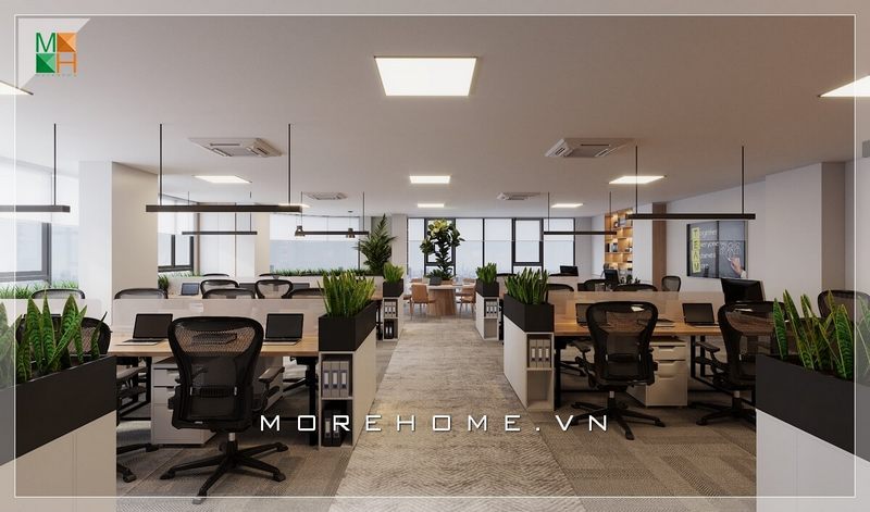 Thiết kế nội thất văn phòng làm việc đầy hiện đại, trẻ trung và chuyên nghiệp